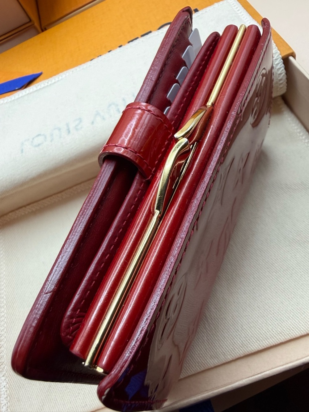 Louis Vuitton Red Vernis Monogram Patent Leather Wallet - Picture 10 of 12